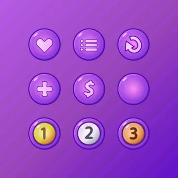 Set of game ui vector elements イラスト素材