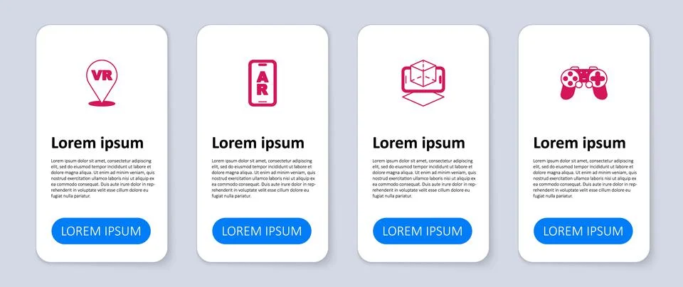 Set Gamepad, 3d modeling, Augmented reality AR and Virtual. Business infographic Stock Illustration