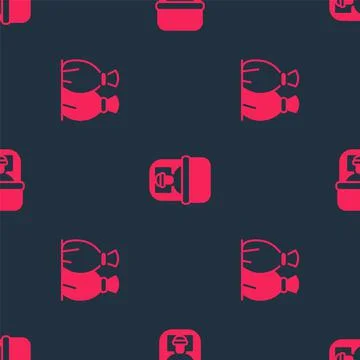 Set Garbage bag and Sleeping on seamless pattern. Vector Stock Illustration
