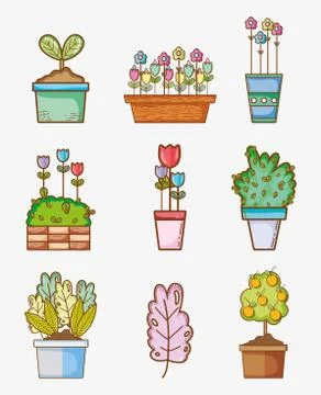 Set of garden elements Stock Illustration