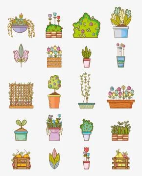Set of garden elements Stock Illustration