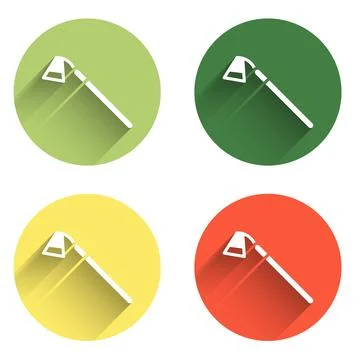 Set Garden hoe icon isolated with long shadow background. Tool for horticul.. Stock-Illustration