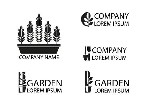 A set of garden logos Stock Illustration