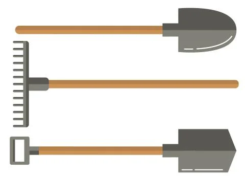 The set of garden stock for processing of the earth for farmers and gardeners Stock Illustration