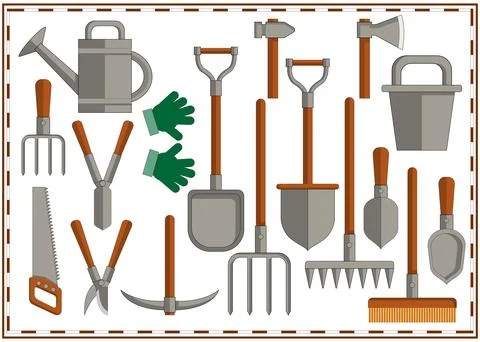 Set of garden tools. Stock Illustration