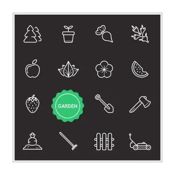 Set of Garden Vector Illustration Elements can be used as Logo or Icon in pre Stock Illustration