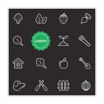 Set of Garden Vector Illustration Elements can be used as Logo or Icon in pre 스톡 일러스트