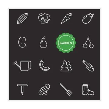 Set of Garden Vector Illustration Elements can be used as Logo or Icon in pre Stock Illustration