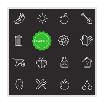 Set of Garden Vector Illustration Elements can be used as Logo or Icon in pre 스톡 일러스트