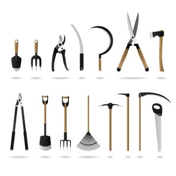 Set of Gardening Tools Illustrazione stock