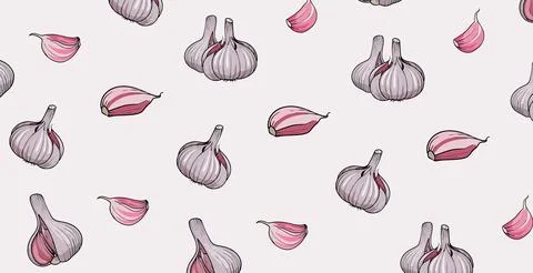 Set of garlic Stock Illustration