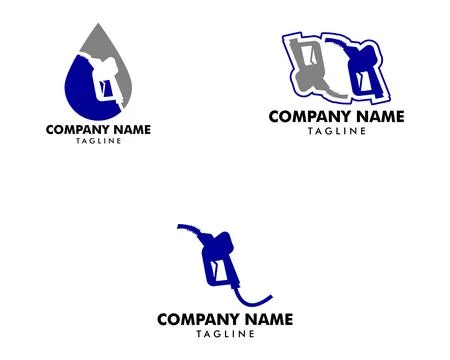 Set of Gasoline Pump Nozzle Logo Template Design Stock Illustration