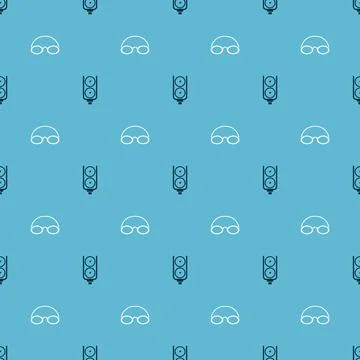 Set Gauge scale and Glasses and cap on seamless pattern. Vector Illustrazione stock