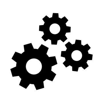 A set of gear icons. Customization and settings. Ilustración de archivo