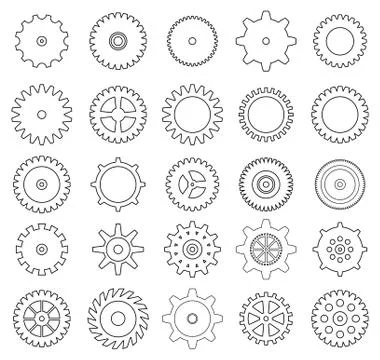 Set of gear icons Stock Illustration