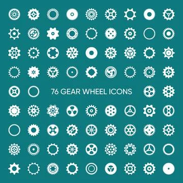 Set of gear wheel icons vector illustration Stock Illustration