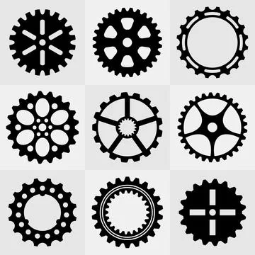 Set of gear wheels Stock Illustration