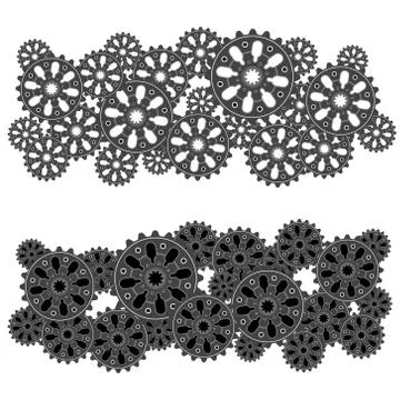 Set of gear wheels or cogs Stock Illustration