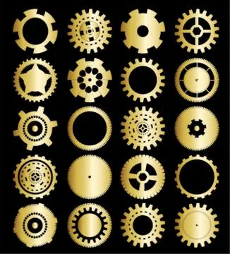 Set of gear wheels vector Stock Illustration