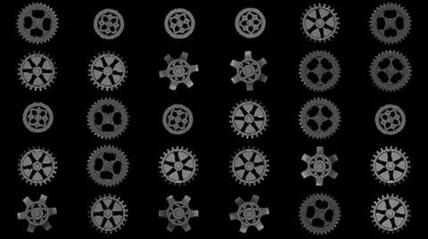 Set of gears in anticlockwise animation Stock-Footage 27209149