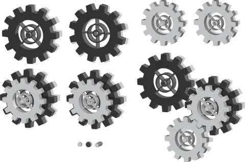 Set of gears Ilustración de archivo