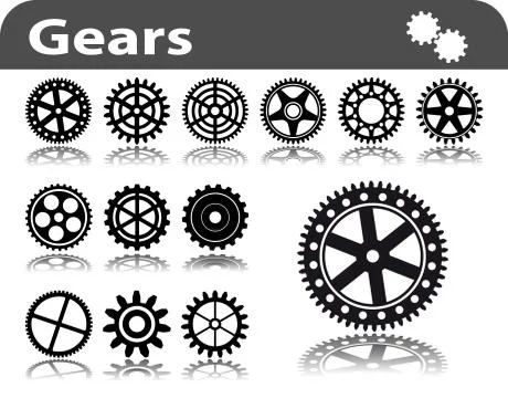 Set of gears Stock Illustration