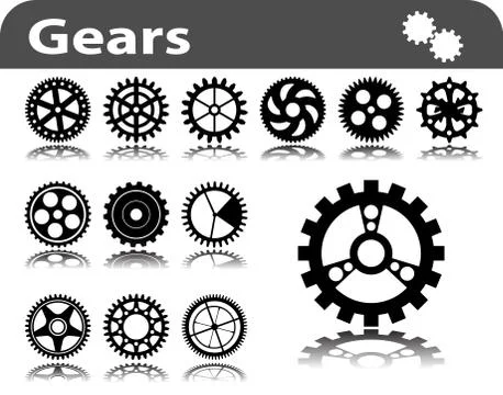 Set of gears Stock Illustration