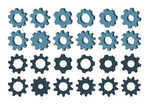 Set of gears isolated on white background Stock Illustration