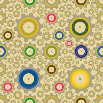 Set of gears, seamless pattern illustration Stock Illustration