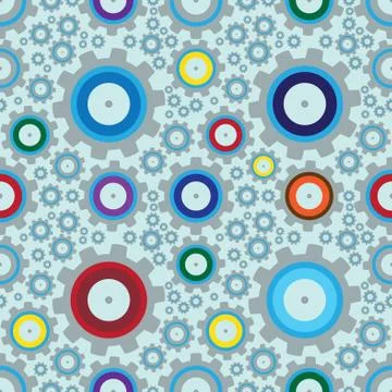 Set of gears, seamless pattern illustration Stock Illustration
