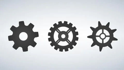 Set of gears. Vector illustration. Stock Illustration