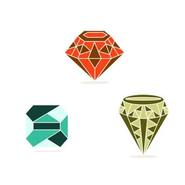 Set of gem Stock Illustration
