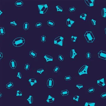 Set Gem stone, Diamond and Necklace on seamless pattern. Vector Stock Illustration