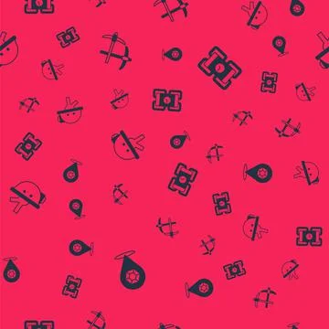 Set Gem stone, Pickaxe, Miner helmet and Dynamite on seamless pattern. Vector Stock Illustration