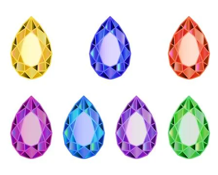 Set gemstone, diamond in the form of a pear drop Stock Illustration