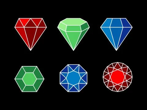 Set of gemstones Illustrazione stock