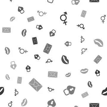 Set Gender, Castle in the shape of heart, Smiling lips and Envelope with Stock Illustration