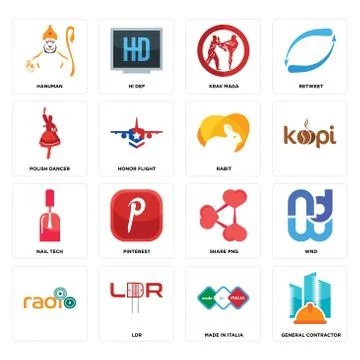 Set of general contractor, made in italia, , share png, nail tech, rabit, pol 무료 스톡 일러스트