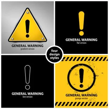 Set of general warning symbols Stock Illustration