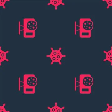 Set Genetic engineering and Virus on seamless pattern. Vector Stockillustratie