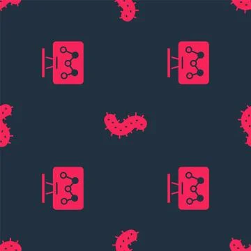 Set Genetic engineering and Virus on seamless pattern. Vector Stockillustratie
