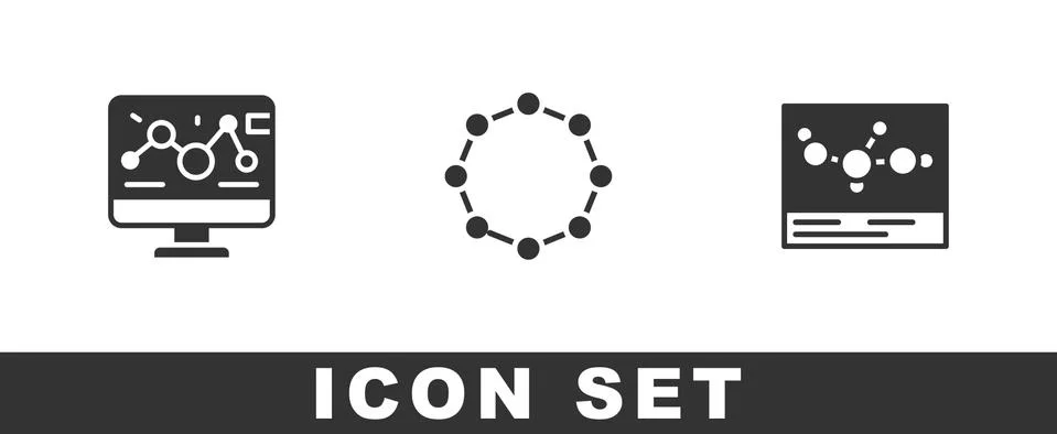 Set Genetic engineering modification, Chemical formula and icon. Vector Illustrazione stock