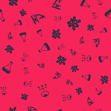 Set Genetically modified food, Microscope, Test tube and flask and Cell on Stock Illustration