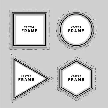 Set of geometric abstract line frames Illustrazione stock