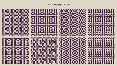 Set of geometric abstract pattern design. Minimalist seamless pattern vector. Illustrazione stock