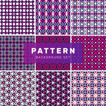 Set of geometric abstract patterns Stock Illustration