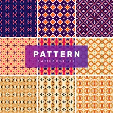 Set of geometric abstract patterns Stock Illustration