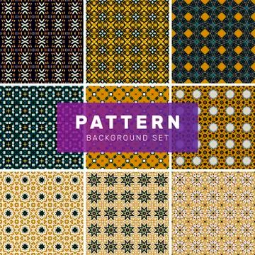 Set of geometric abstract patterns Stock Illustration