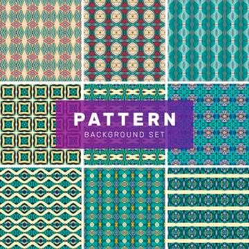 Set of geometric abstract patterns Stock Illustration