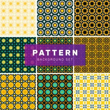 Set of geometric abstract patterns Stock Illustration